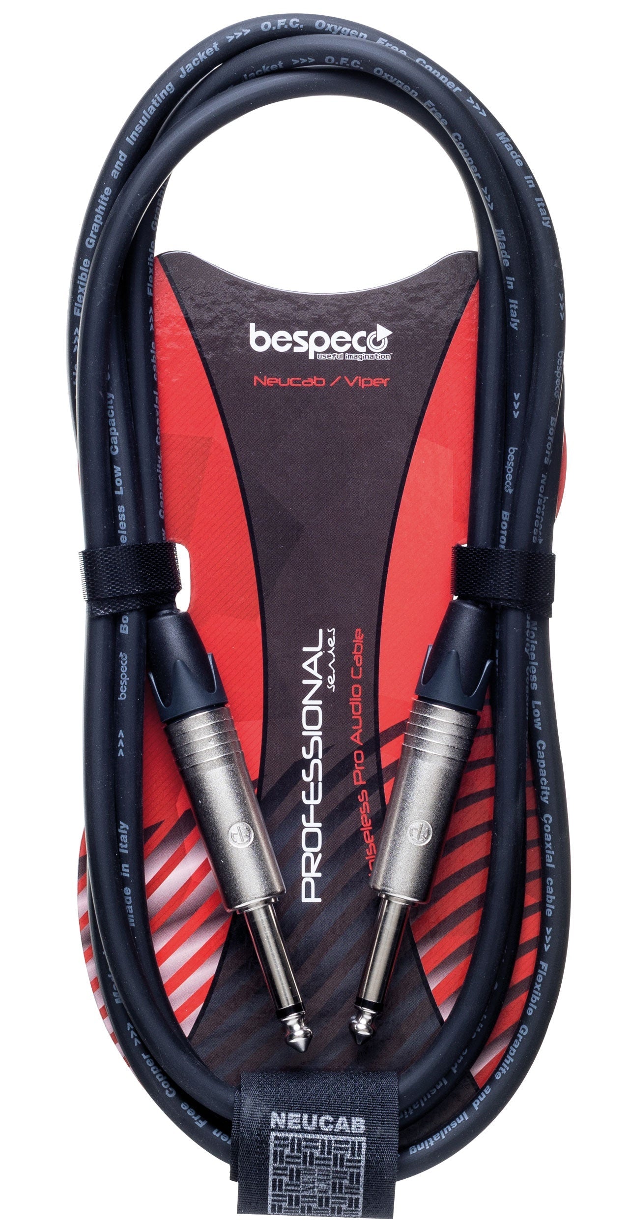 Bespeco NC600 Dualjack, instrument Cable, 0.63mm plug, 6m long