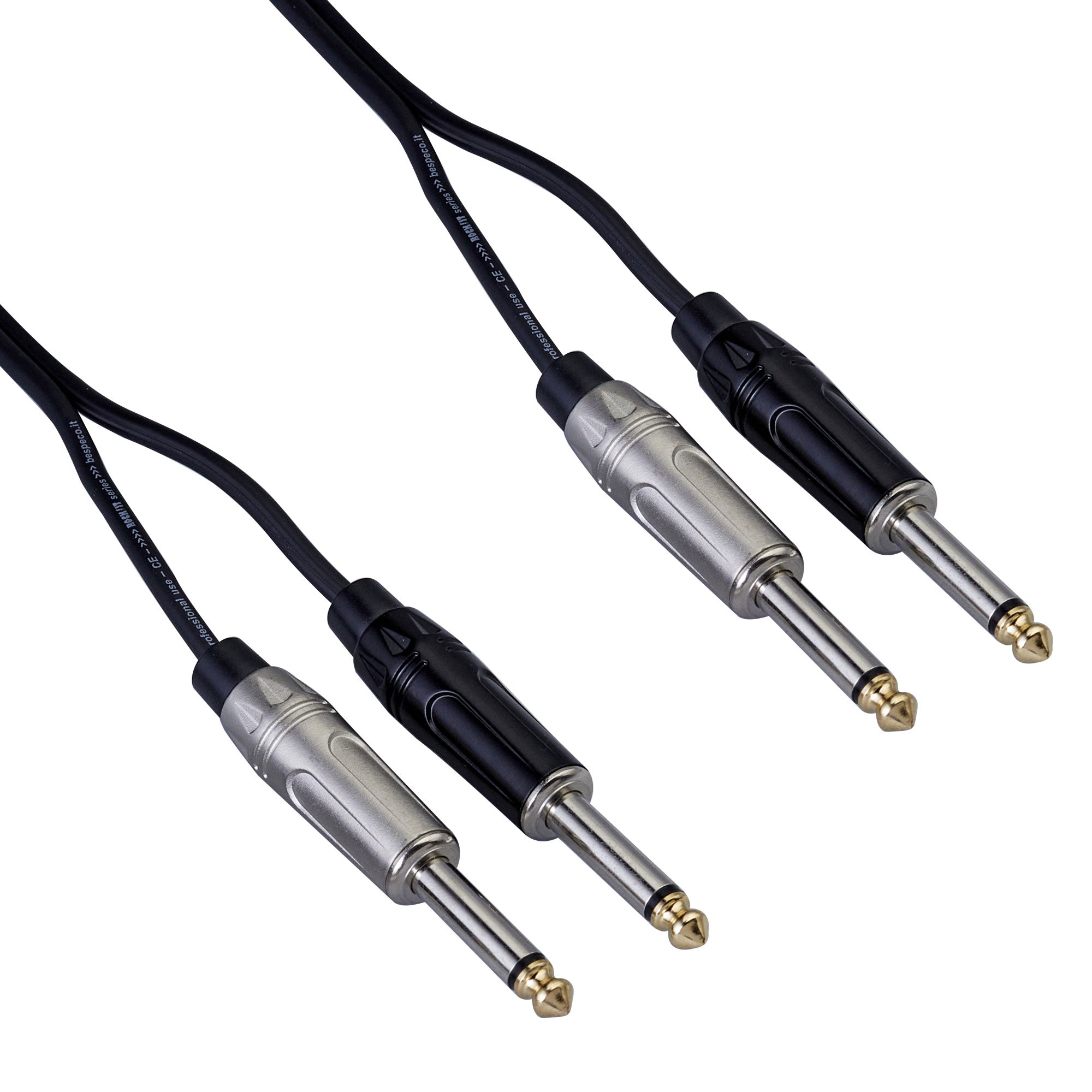 bespeco Rock-IT Series, RK2J500, Interlink/Stereo Cable, 2x0.63mmJack, 5m / 16.40ft., Black