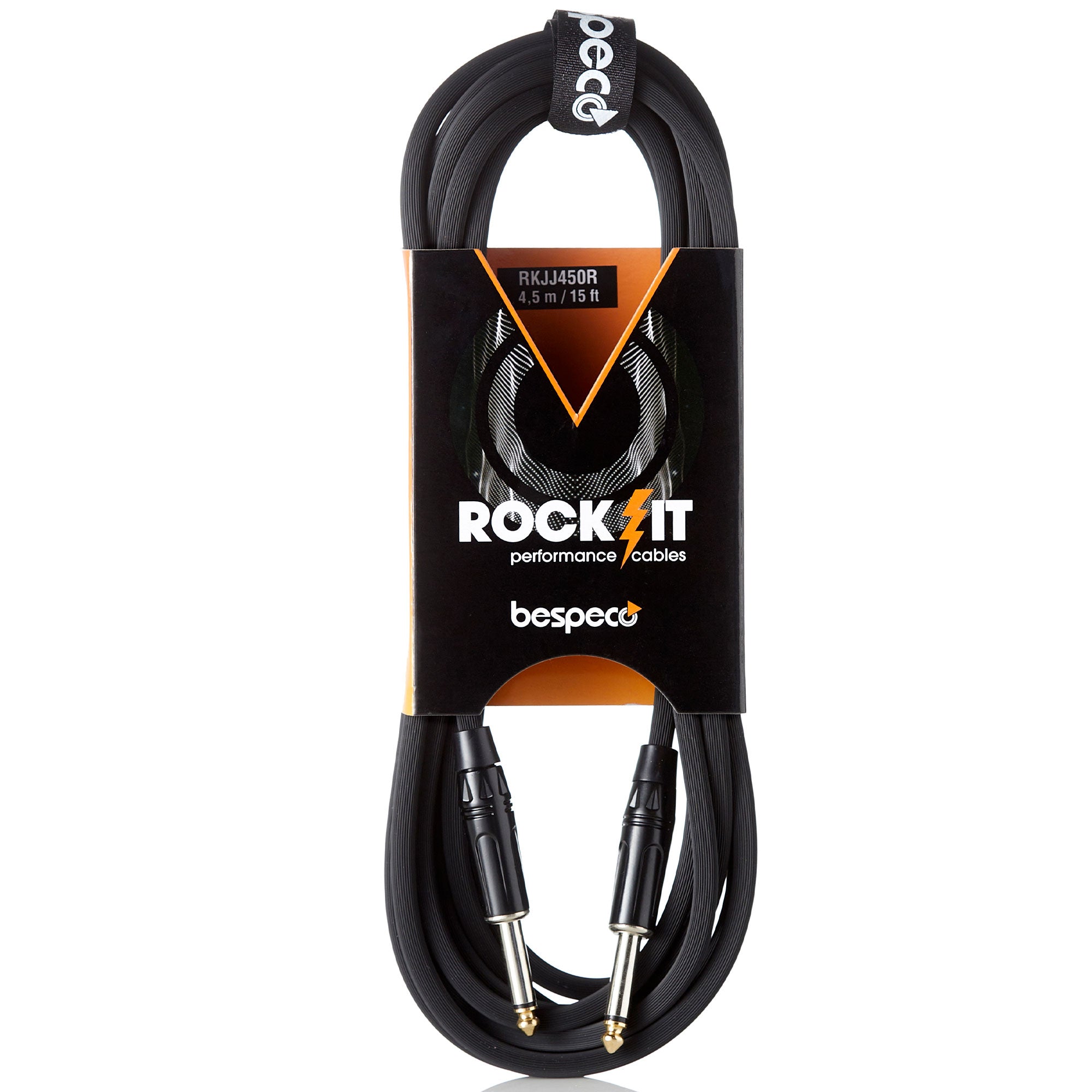 bespeco Rock-IT Series, RKJJ450R, Instrument Cable,2 Mono Jacks,4.5m / 14.76ft,Black