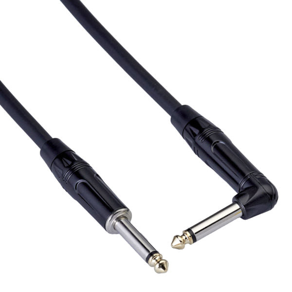 bespeco Rock-IT Series, RKJP600, Instrument Cable,2 Mono Jacks, Straight-Right Angle, 6m /19.68ft, Black