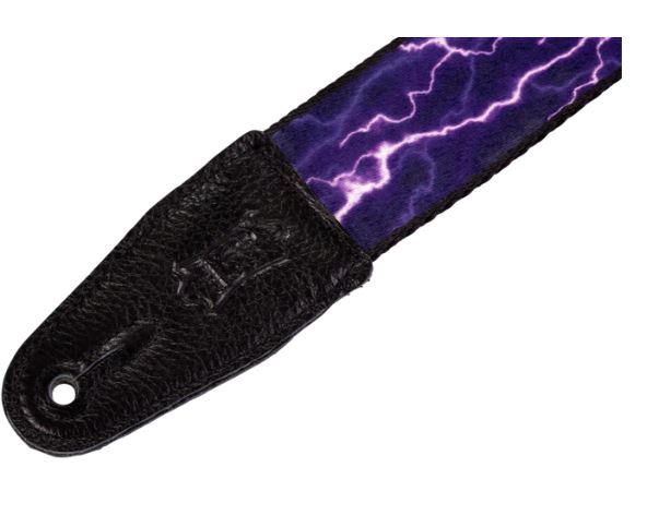 Levy's MP-18, Purple Lightning Guitar Strap, 2.0", adjust up to 65", Poly