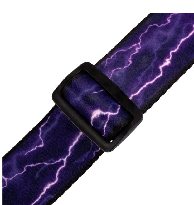 Levy's MP-18, Purple Lightning Guitar Strap, 2.0", adjust up to 65", Poly