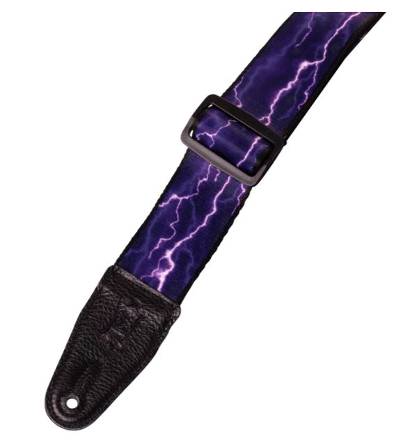 Levy's MP-18, Purple Lightning Guitar Strap, 2.0", adjust up to 65", Poly