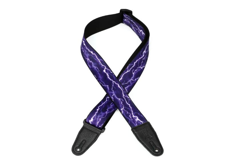 Levy's MP-18, Purple Lightning Guitar Strap, 2.0", adjust up to 65", Poly