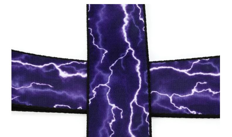 Levy's MP-18, Purple Lightning Guitar Strap, 2.0", adjust up to 65", Poly