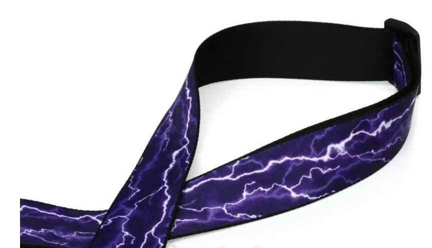 Levy's MP-18, Purple Lightning Guitar Strap, 2.0", adjust up to 65", Poly