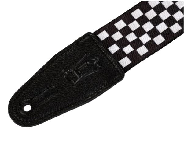 Levy's MP-28, Checker EU Police Guitar Strap, 2.0", Black/White, Poly