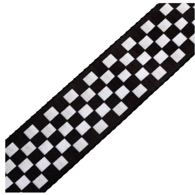 Levy's MP-28, Checker EU Police Guitar Strap, 2.0", Black/White, Poly