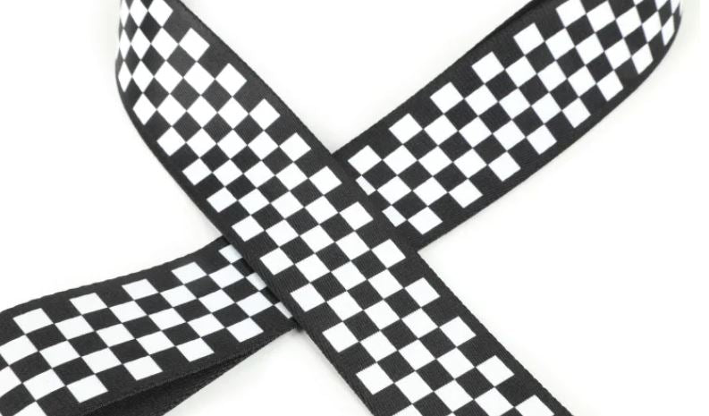 Levy's MP-28, Checker EU Police Guitar Strap, 2.0", Black/White, Poly