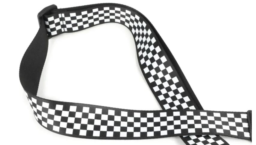 Levy's MP-28, Checker EU Police Guitar Strap, 2.0", Black/White, Poly