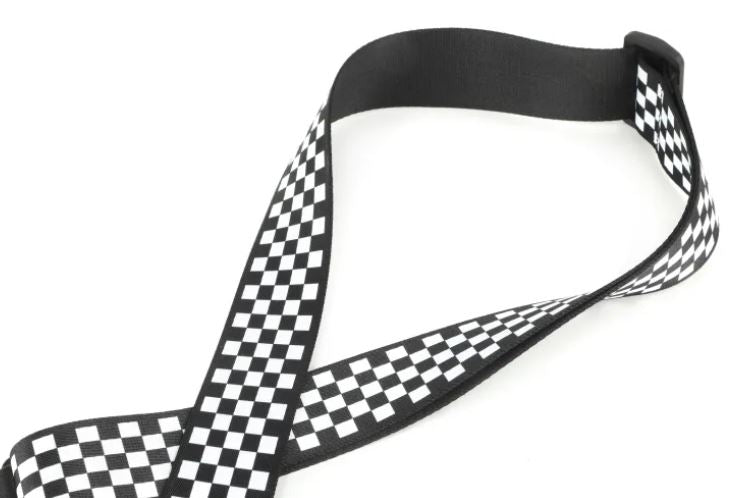 Levy's MP-28, Checker EU Police Guitar Strap, 2.0", Black/White, Poly