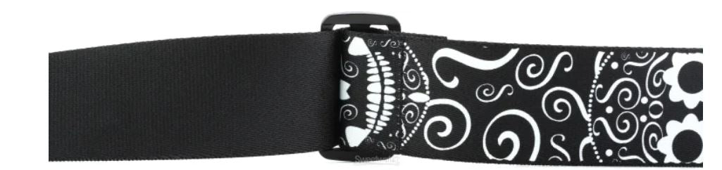 Levy's MP2CAL-003, Calica Serie, Guitar Strap, 2.0", Mexican Folk Art, Skull, Poly