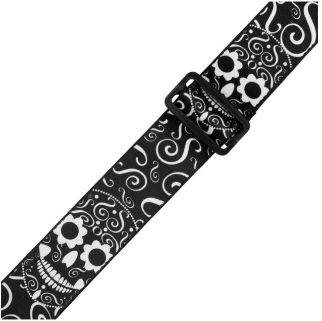 Levy's MP2CAL-003, Calica Serie, Guitar Strap, 2.0", Mexican Folk Art, Skull, Poly