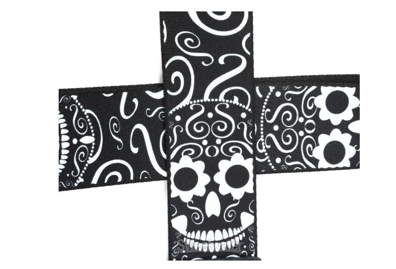 Levy's MP2CAL-003, Calica Serie, Guitar Strap, 2.0", Mexican Folk Art, Skull, Poly