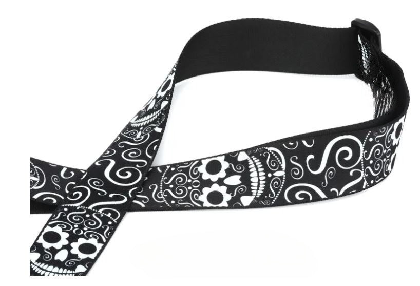 Levy's MP2CAL-003, Calica Serie, Guitar Strap, 2.0", Mexican Folk Art, Skull, Poly