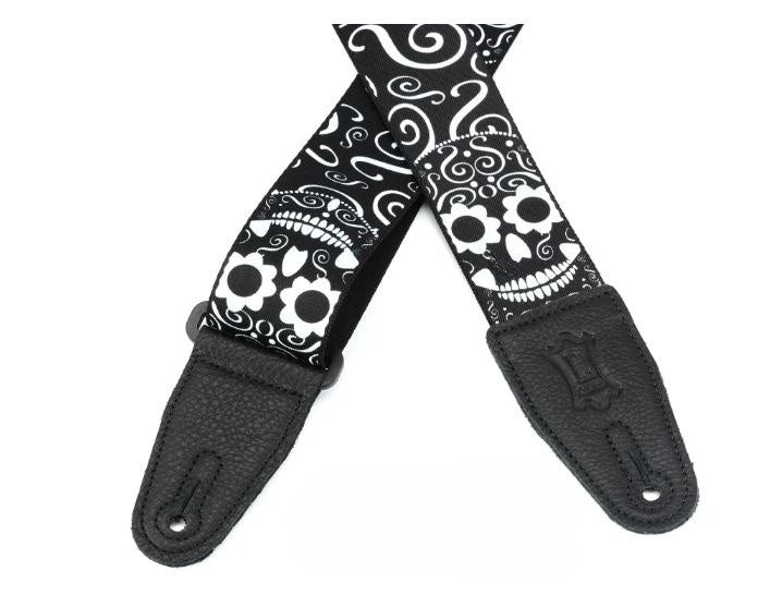 Levy's MP2CAL-003, Calica Serie, Guitar Strap, 2.0", Mexican Folk Art, Skull, Poly