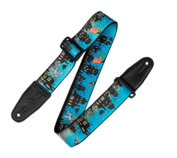 Levy's MP2H-004, Halloween Cemetery Party Guitar Strap, 2.0", adjust up to 65", Poly