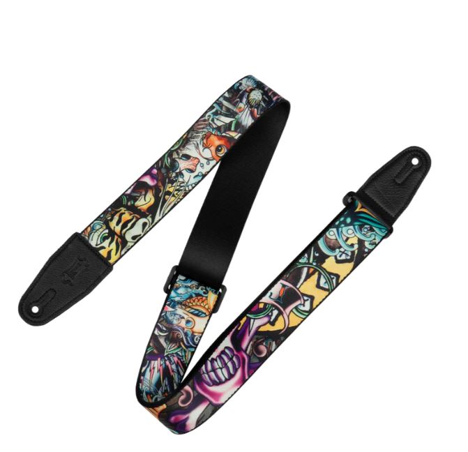 Levy's MP2TAT-003,Tattoo Guitar Strap, 2.0", New School, Poly