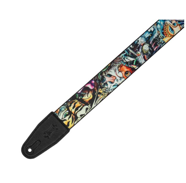 Levy's MP2TAT-003,Tattoo Guitar Strap, 2.0", New School, Poly