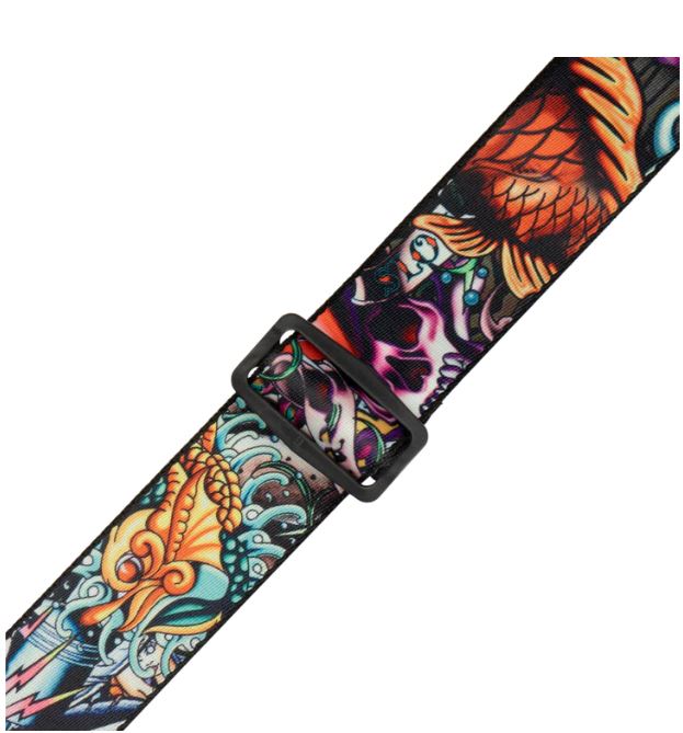 Levy's MP2TAT-003,Tattoo Guitar Strap, 2.0", New School, Poly