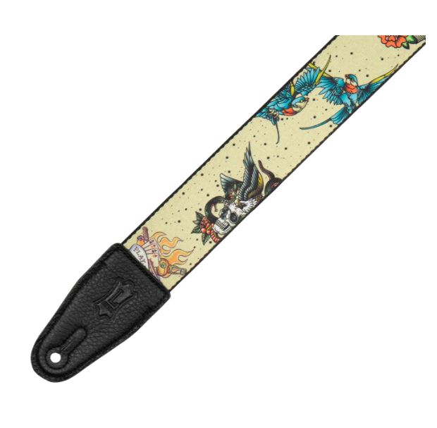 Levy's MP2TAT-005,Tattoo Guitar Strap, 2.0", Old School, POly