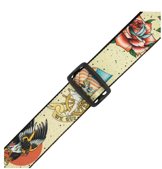 Levy's MP2TAT-005,Tattoo Guitar Strap, 2.0", Old School, POly