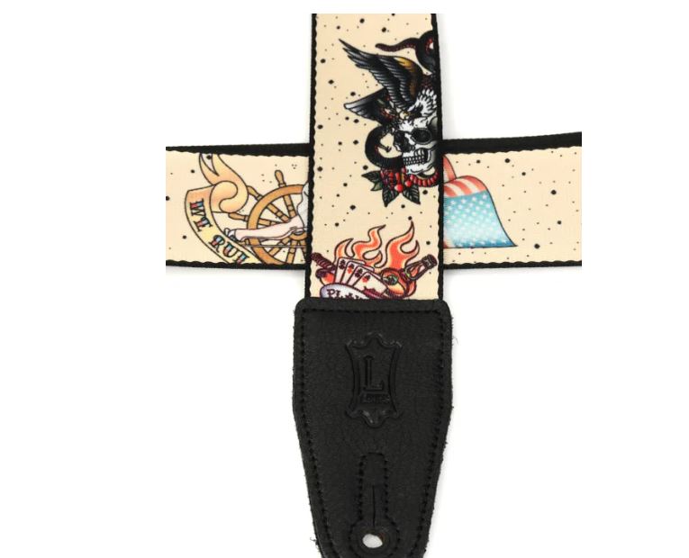 Levy's MP2TAT-005,Tattoo Guitar Strap, 2.0", Old School, POly