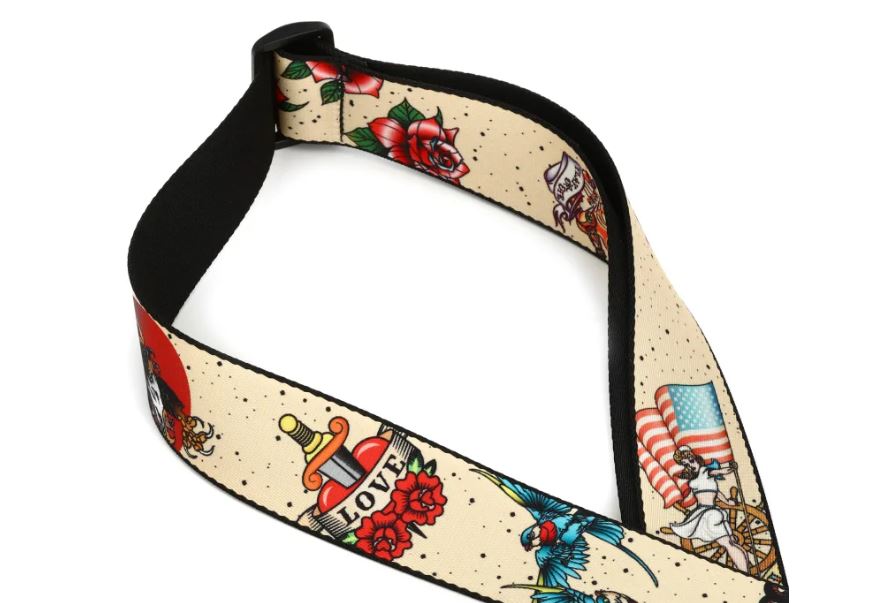 Levy's MP2TAT-005,Tattoo Guitar Strap, 2.0", Old School, POly