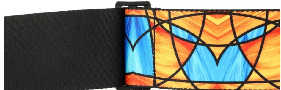 Levy's MP3SG-002. Blue/Ornge Stained Glass, Guitar Strap, 3.0", Polypropylene