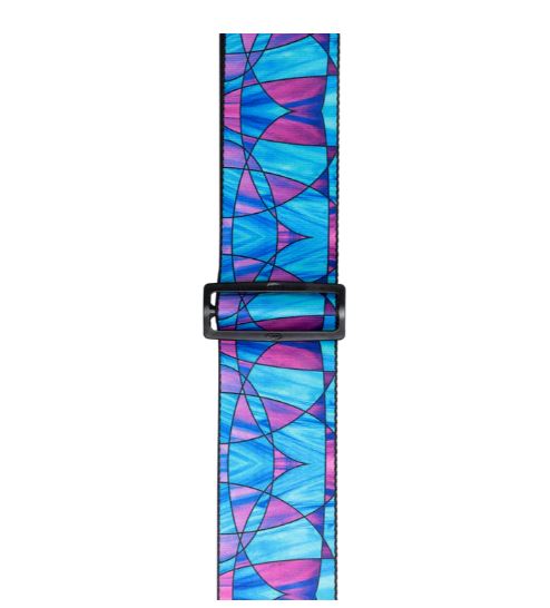 Levy's MP3SG-004. Plumb Blue Stained Glass, Guitar Strap, 3.0", Polypropylene