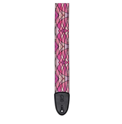 Levy's MP3SG-005. Pink Stained Glass, Guitar Strap, 3.0", Polypropylene