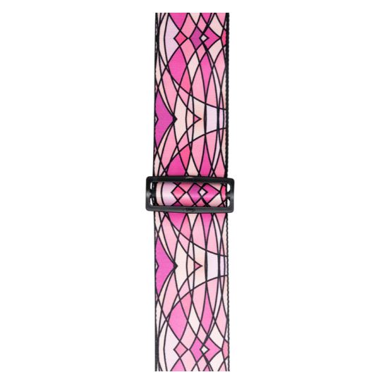 Levy's MP3SG-005. Pink Stained Glass, Guitar Strap, 3.0", Polypropylene