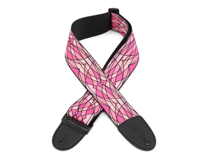 Levy's MP3SG-005. Pink Stained Glass, Guitar Strap, 3.0", Polypropylene