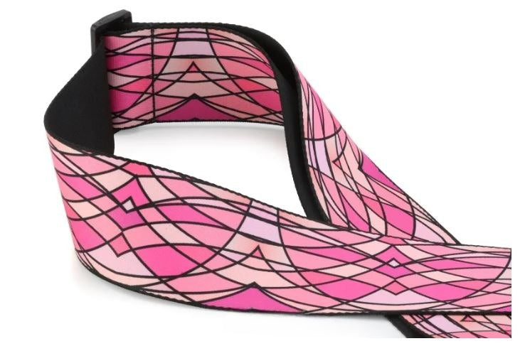 Levy's MP3SG-005. Pink Stained Glass, Guitar Strap, 3.0", Polypropylene