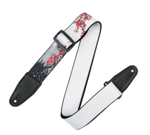 Levy's MPD2-116, Cherry Blossom Japanese Art Guitar Strap, 2.0", Poly