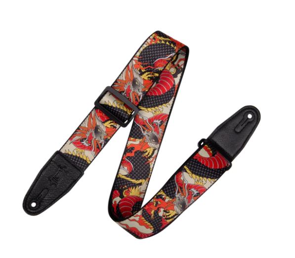 Levy's MP2D2-123, Red Dragon Japanese Art Guitar Strap, 2.0", Poly