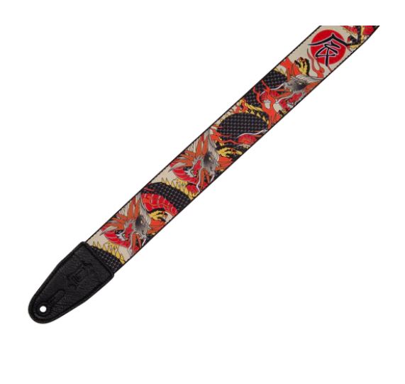 Levy's MP2D2-123, Red Dragon Japanese Art Guitar Strap, 2.0", Poly