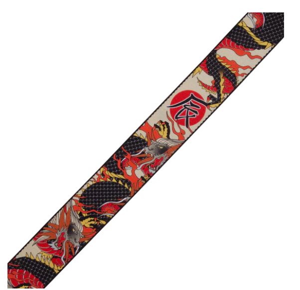 Levy's MP2D2-123, Red Dragon Japanese Art Guitar Strap, 2.0", Poly