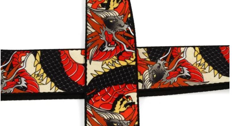 Levy's MP2D2-123, Red Dragon Japanese Art Guitar Strap, 2.0", Poly