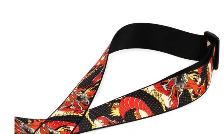 Levy's MP2D2-123, Red Dragon Japanese Art Guitar Strap, 2.0", Poly