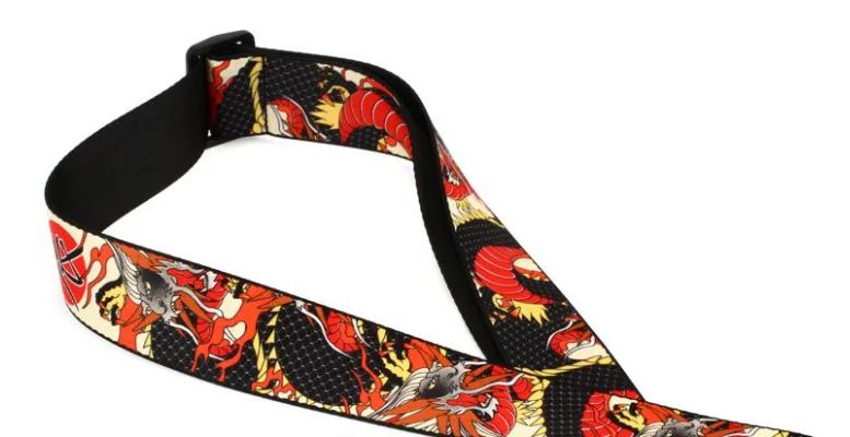 Levy's MP2D2-123, Red Dragon Japanese Art Guitar Strap, 2.0", Poly