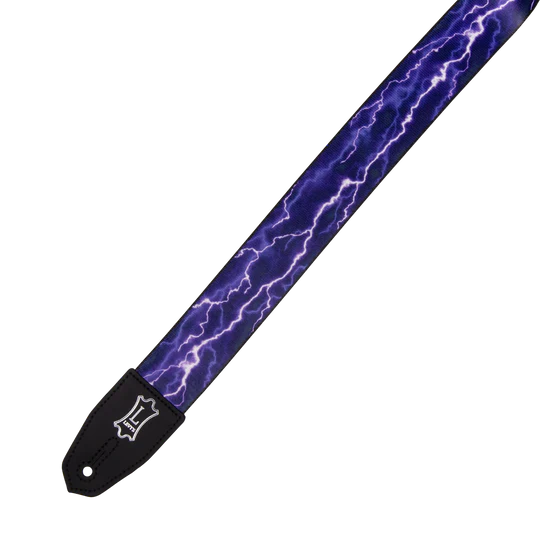 Levy's MPRH-18, Right Height Guitar Strap, 2.0", Purple Lightning, Poly