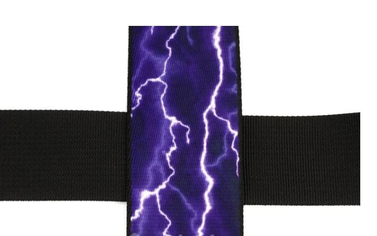 Levy's MPRH-18, Right Height Guitar Strap, 2.0", Purple Lightning, Poly