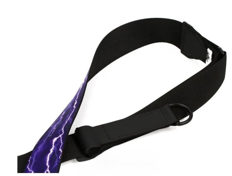 Levy's MPRH-18, Right Height Guitar Strap, 2.0", Purple Lightning, Poly