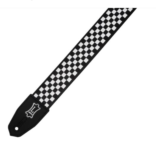 Levy's MPRH-28, Right Height Guitar Strap, 2.0", Checker Black/White, Poly