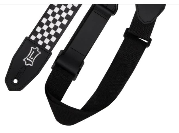 Levy's MPRH-28, Right Height Guitar Strap, 2.0", Checker Black/White, Poly