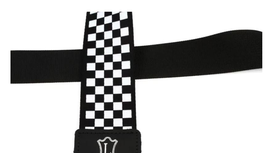 Levy's MPRH-28, Right Height Guitar Strap, 2.0", Checker Black/White, Poly