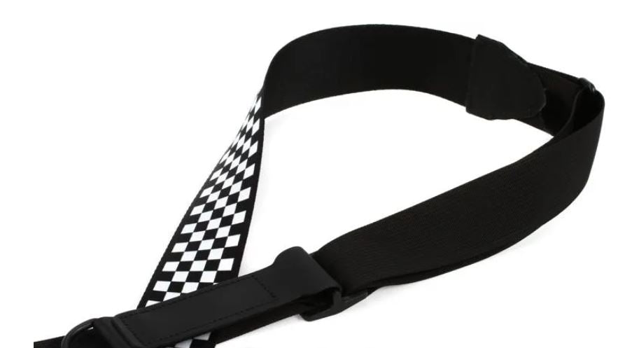 Levy's MPRH-28, Right Height Guitar Strap, 2.0", Checker Black/White, Poly