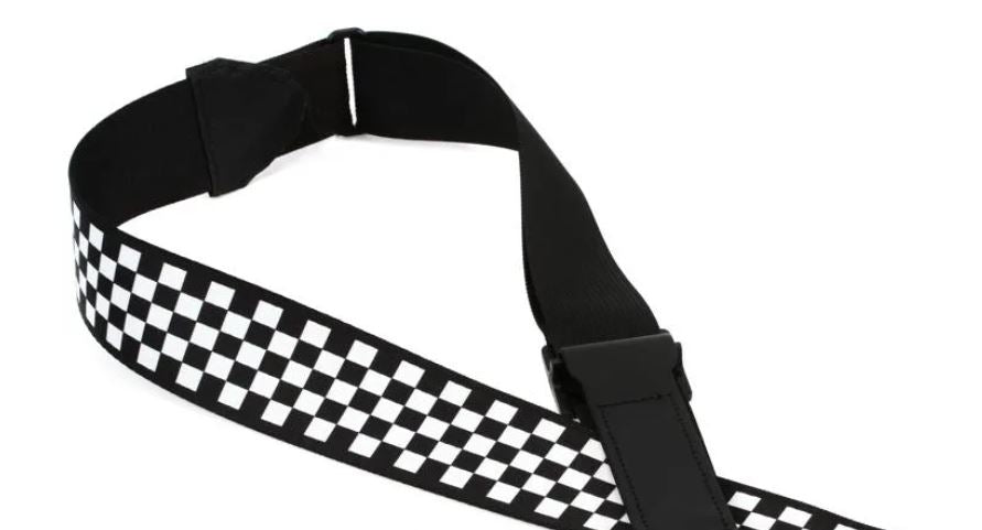 Levy's MPRH-28, Right Height Guitar Strap, 2.0", Checker Black/White, Poly