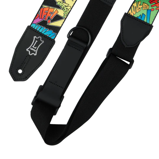 Levy's MPRH-36, Right Height Guitar Strap, 2.0", Comic Book Onomatopoeia, Poly